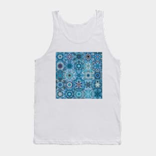 Snowflakes Blue Pattern Tank Top